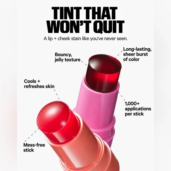 Fizz Milk Makeup Cooling Water Jelly Tint Peach Jelly Blush + Lip Stain BNIB - Picture 5 of 12